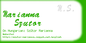 marianna szutor business card